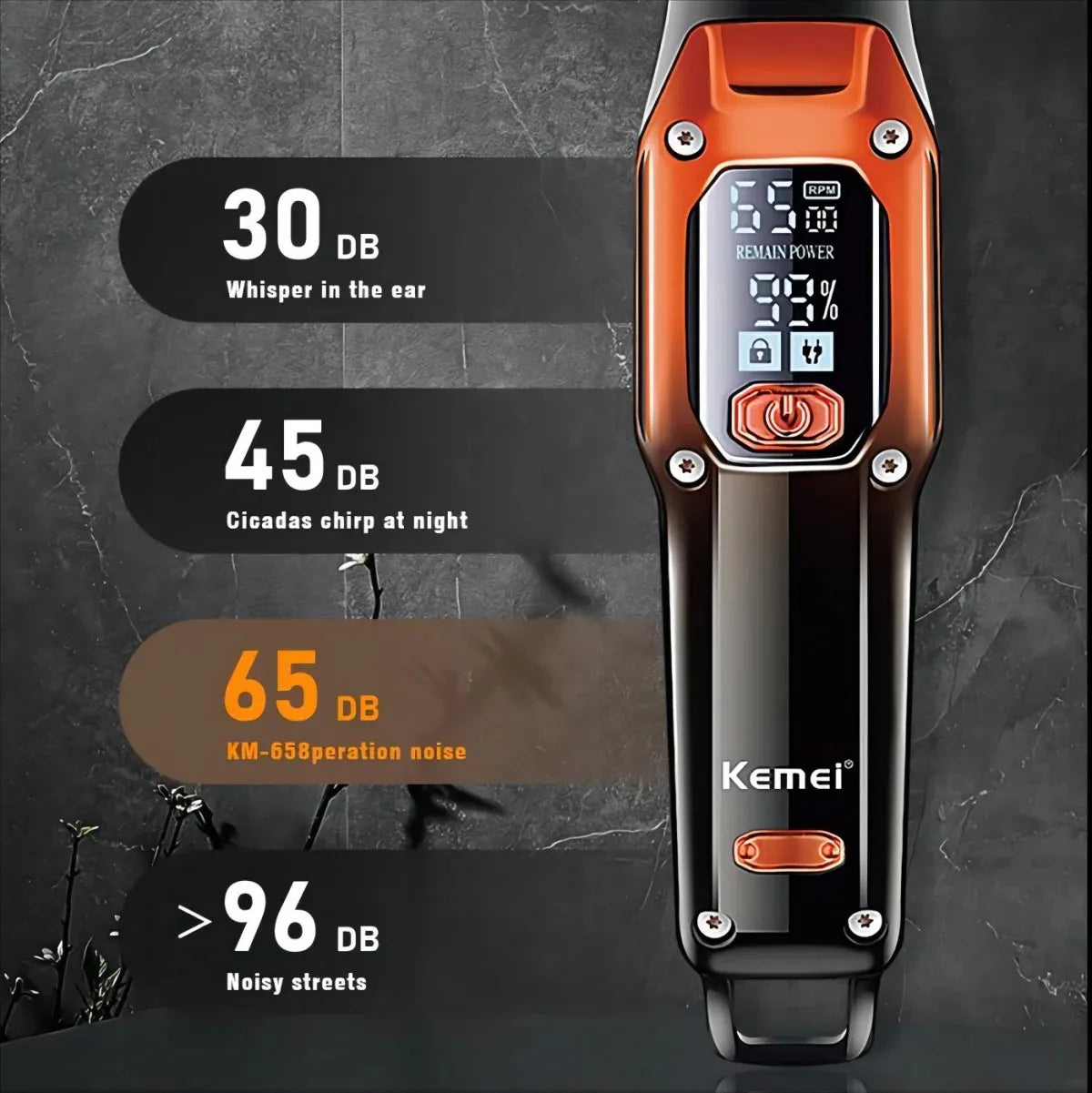 Kemei Cordless Professional Electric Hair Trimmer USB Rechargeable