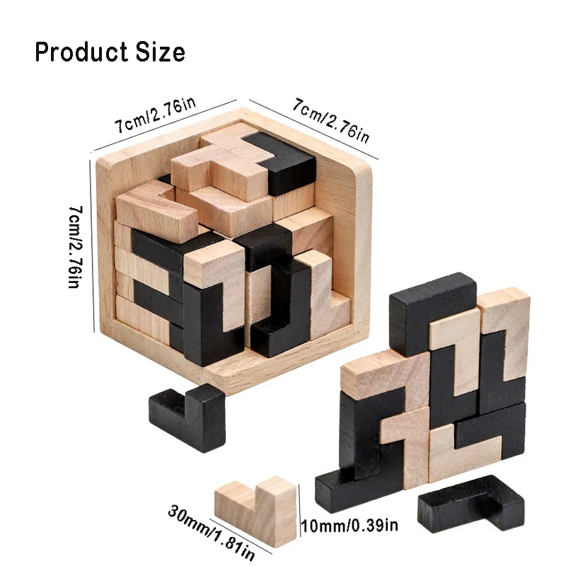 3D Wooden Cube Puzzle