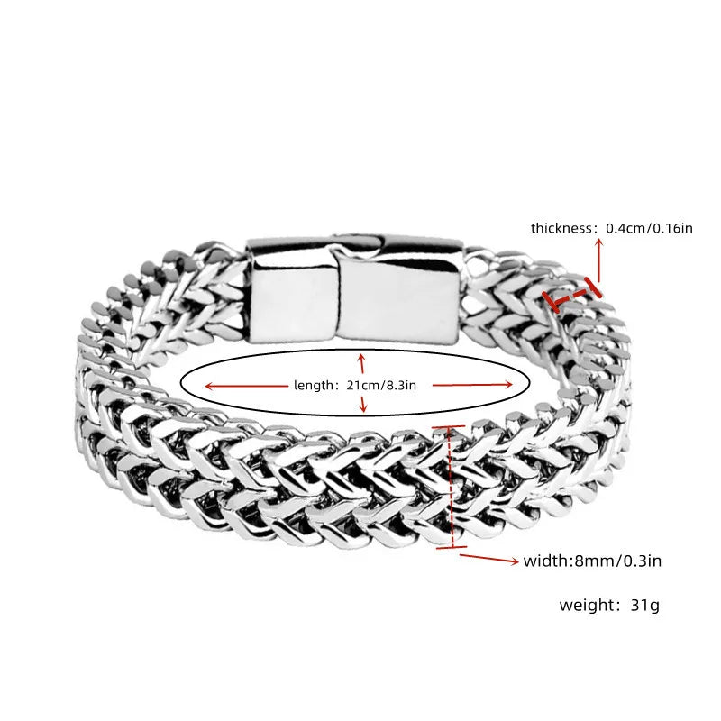 Stainless Steel Braided Alloy Magnetic Buckle Bracelet