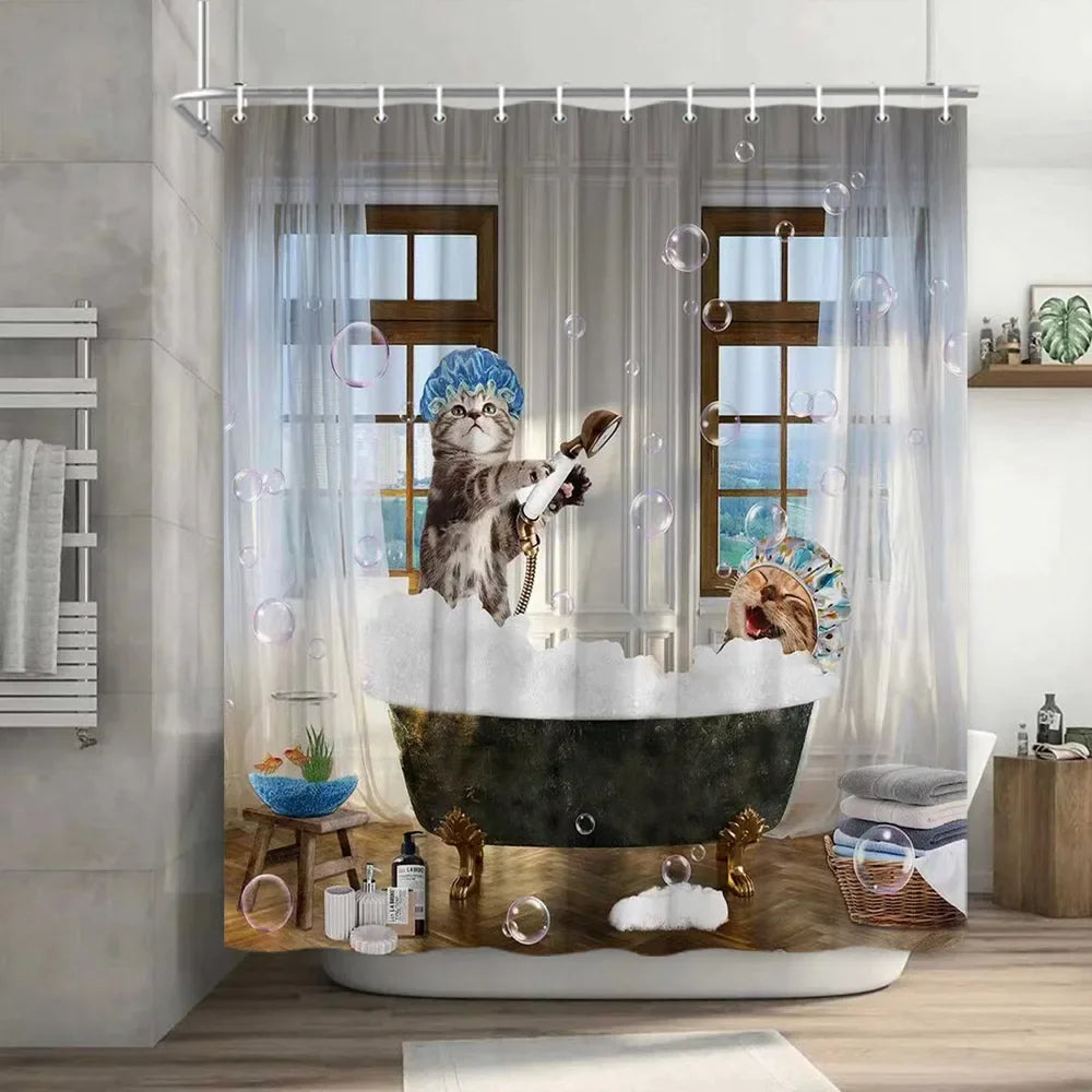 Funny Cat Shower Curtain