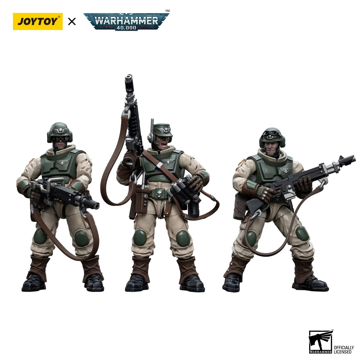 JOYTOY Warhammer 40k 1/18 Action Figures Anime Astra Militarum Ordnance Team with Bombast Field Gun Mobile Soldier Model Toys