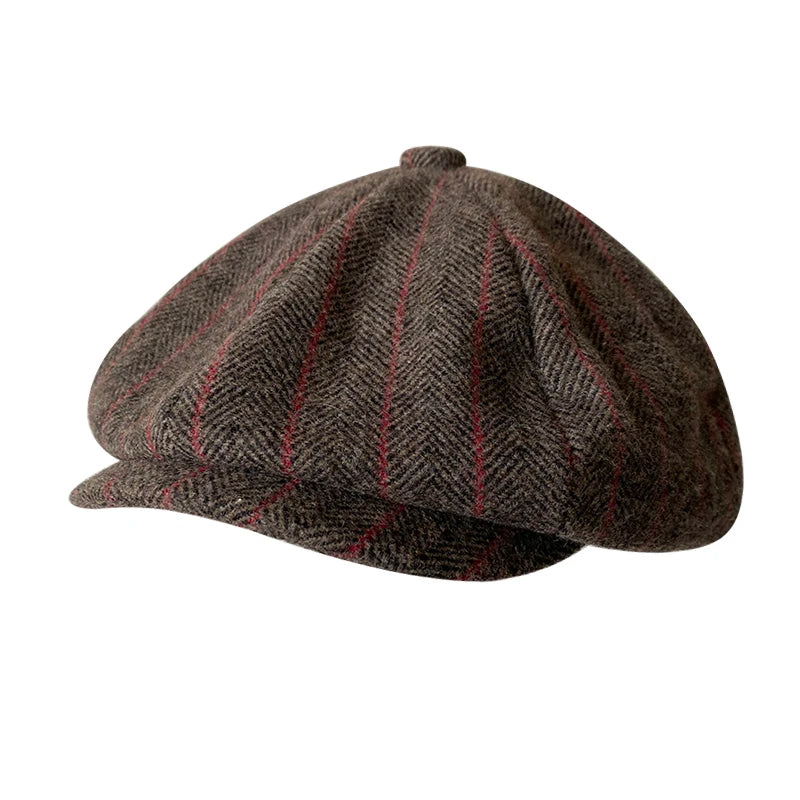 Classic Herringbon Beret British Newsboy Cap