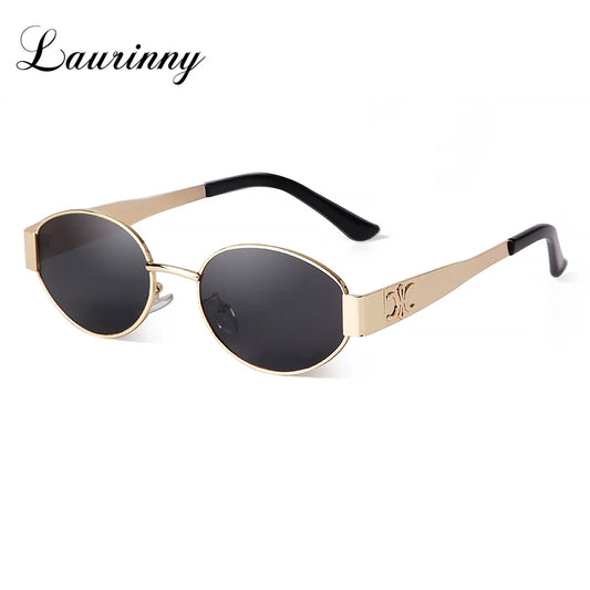 Retro Metal Frame Oval Sunglasses UV400