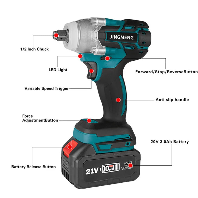 Cordless Electric Impact Wrench Hand Drill