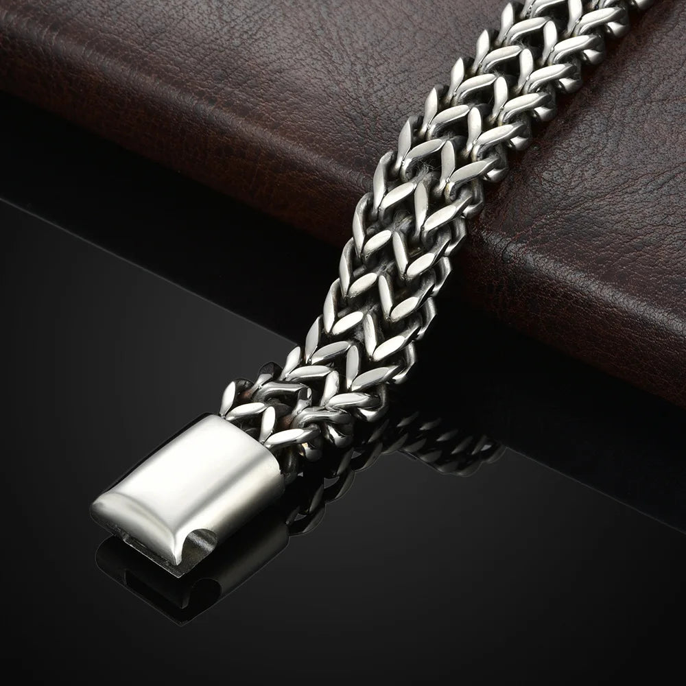Stainless Steel Braided Alloy Magnetic Buckle Bracelet