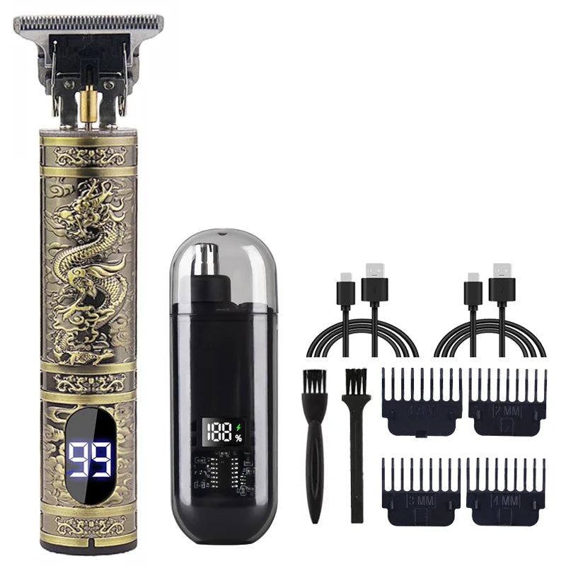 T9 Vintage Men's Electric Hair Clipper Beard Trimmer/Rechargeable