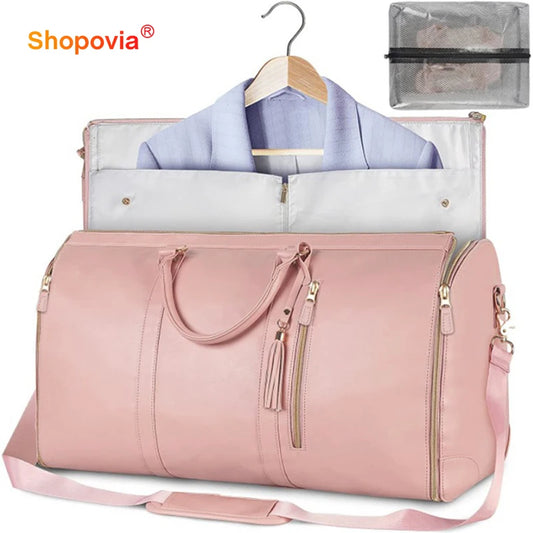 2024 Fashion Large PU Folding Suit Storage Bag