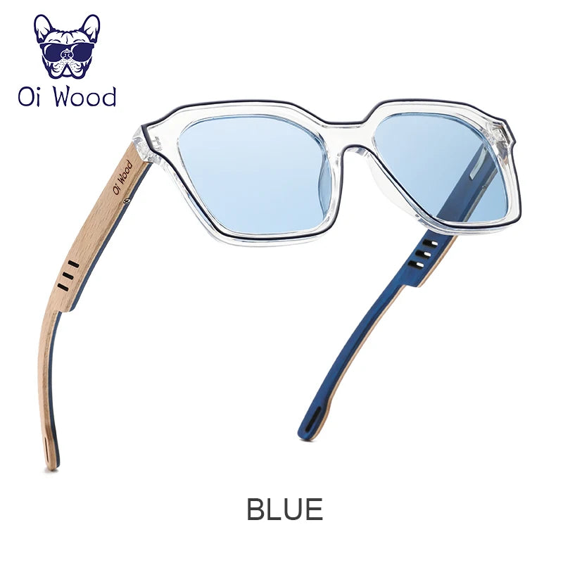 Oi Wood Sunglasses Women Designer Fashion Polarized Sun Glasses Men Luxury Brand Blue Lens Uv400 Wooden Sunglass Oi8061