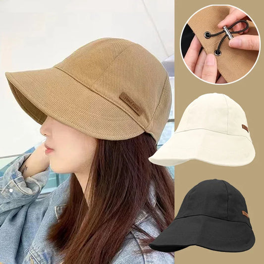 Foldable Sunhat Adjustable Cotton Wide Brim