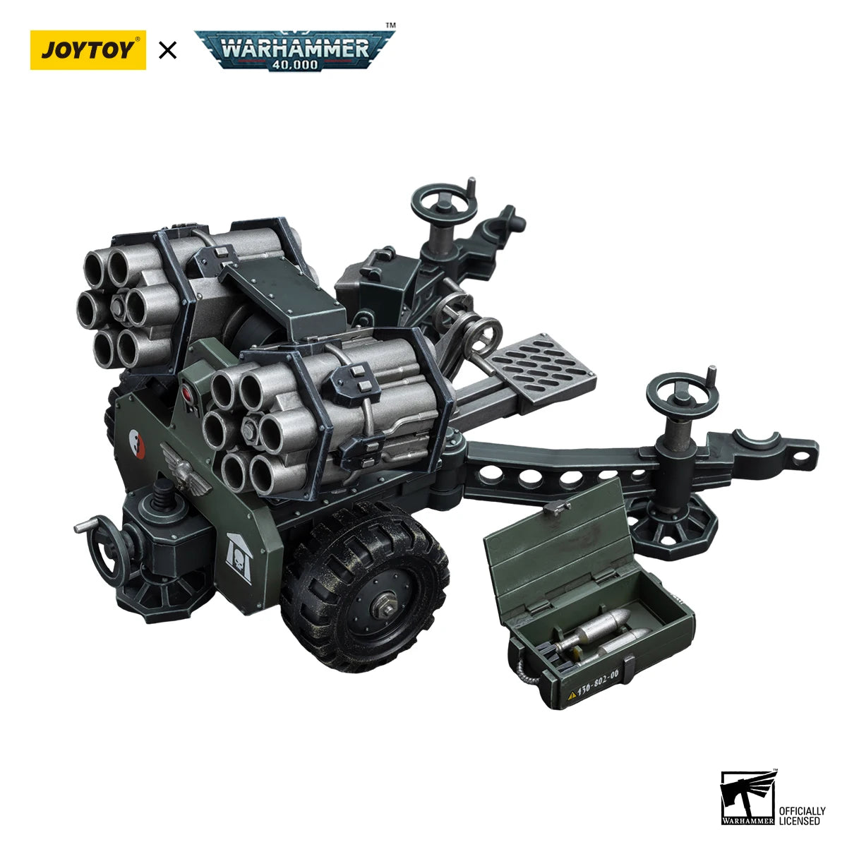 JOYTOY Warhammer 40k 1/18 Action Figures Anime Astra Militarum Ordnance Team with Malleus Rocket Launcher Soldier Model Toys