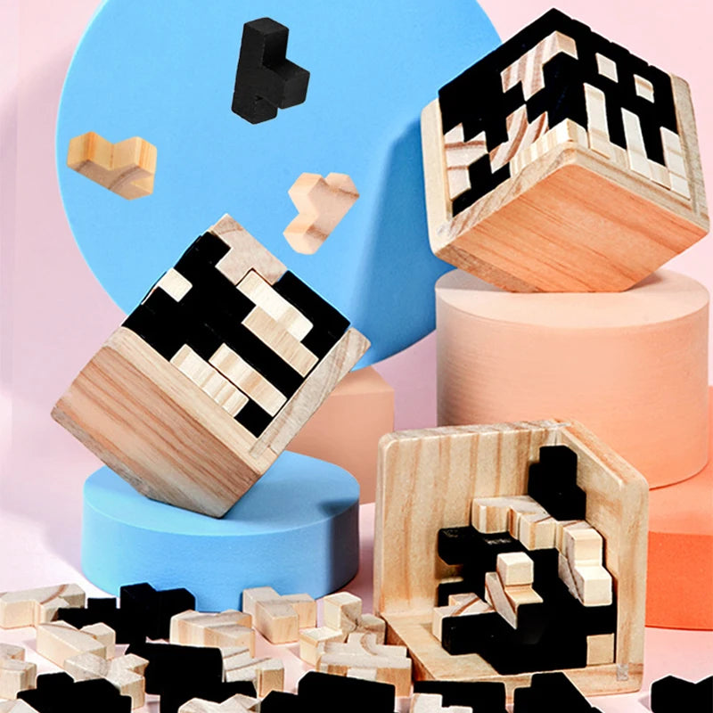 3D Wooden Cube Puzzle