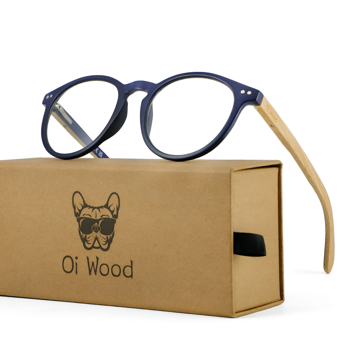 Oi Wood Bamboo Wood Reading Glasses for Men and Women Retro Round Anti Blue Light Presbyopia Glasses 0 +100 +150 +250