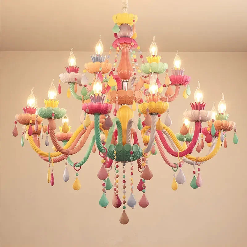 Designer Colorful Crystal Chandelier Lights