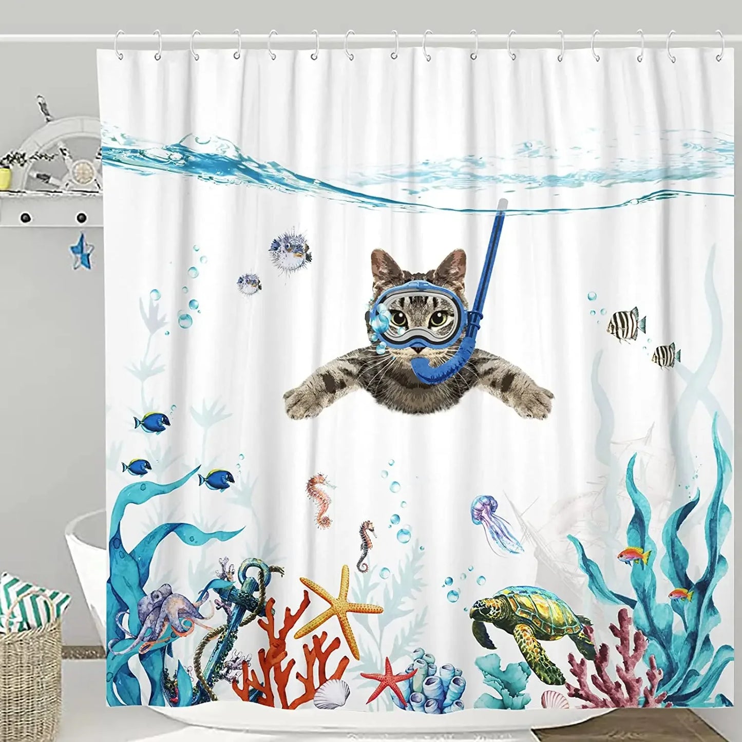 Funny Cat Shower Curtain