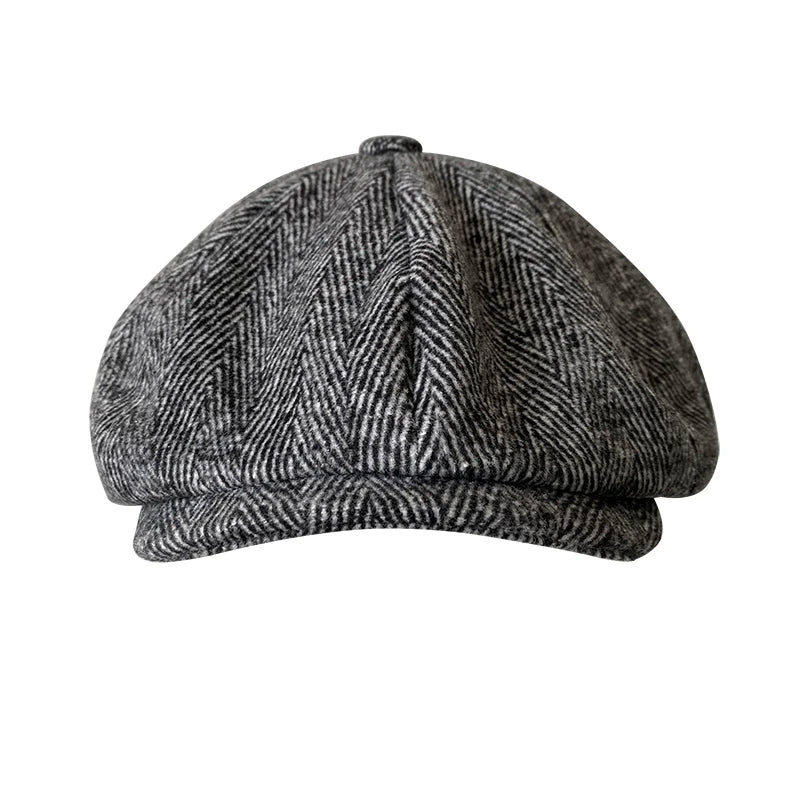 Classic Herringbon Beret British Newsboy Cap