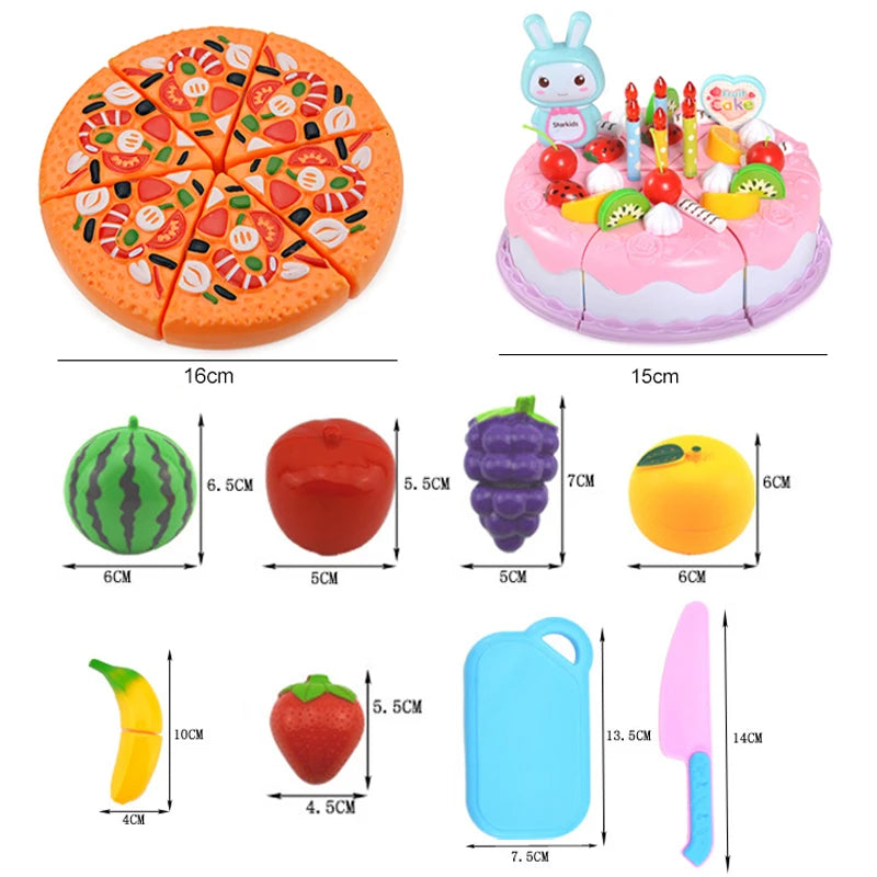 Kitchen Toys Plastic Cutting Food