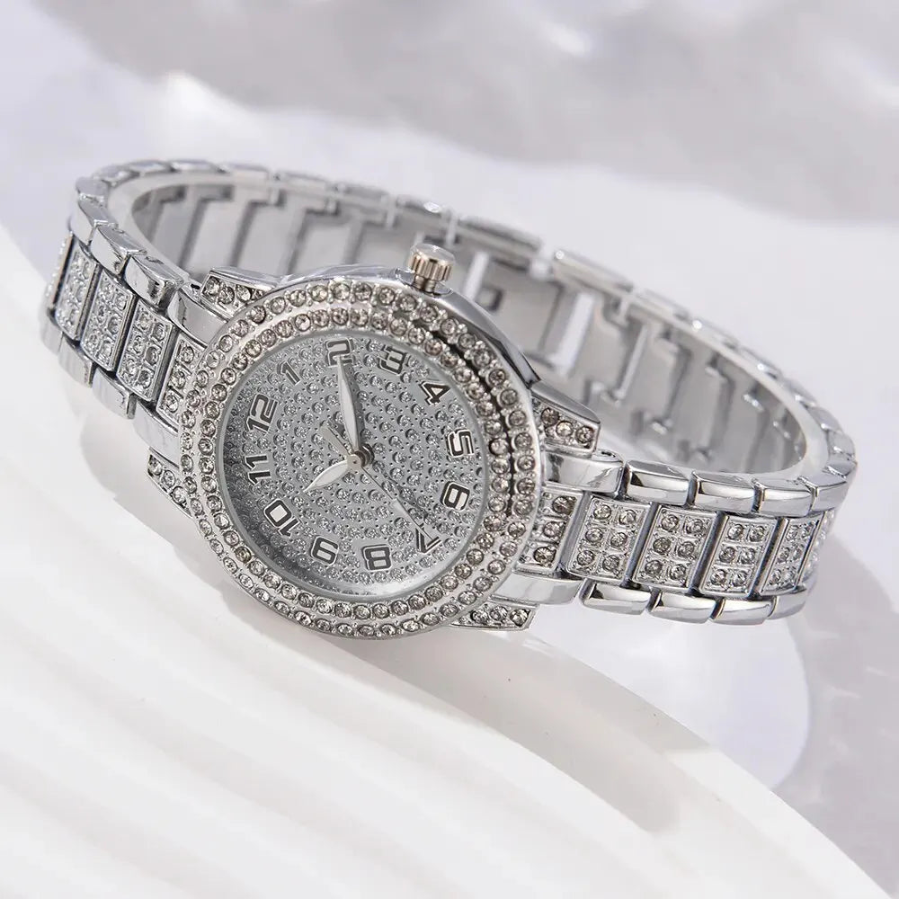 6PCS Women Watch Luxury Elegant Set Alloy