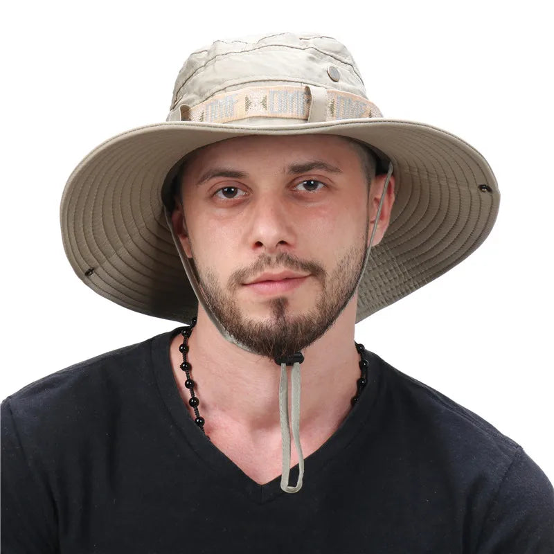 Summer Bucket Hat Outdoor UV Protection Wide Brim