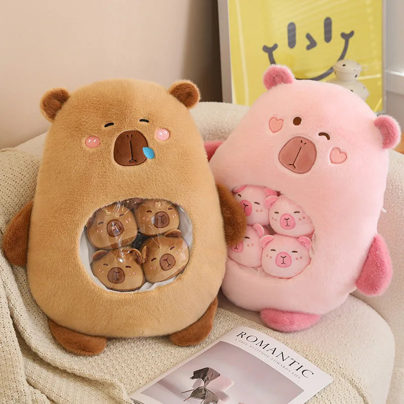Cute capybara Plush with 6Pcs Inside