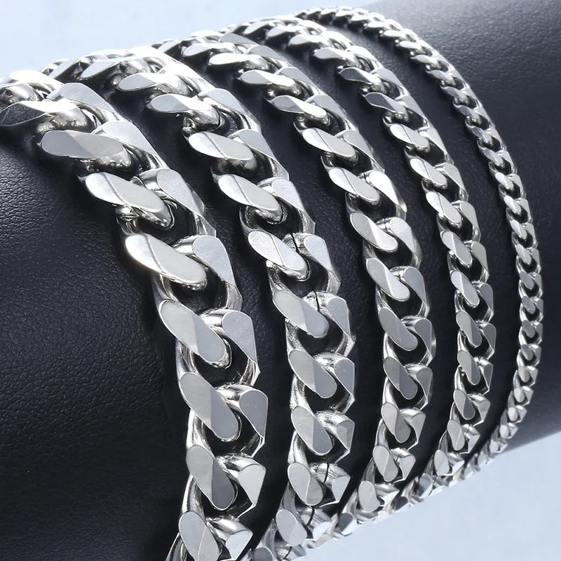 Chain Men Bracelet Classic Stainless Steel 3/5/7/9mm