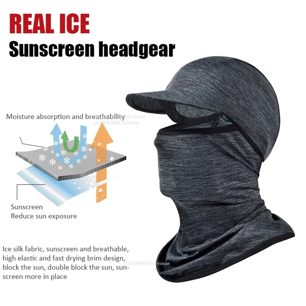 Ice Silk Headgear Sunscreen Face Cover UV Protection