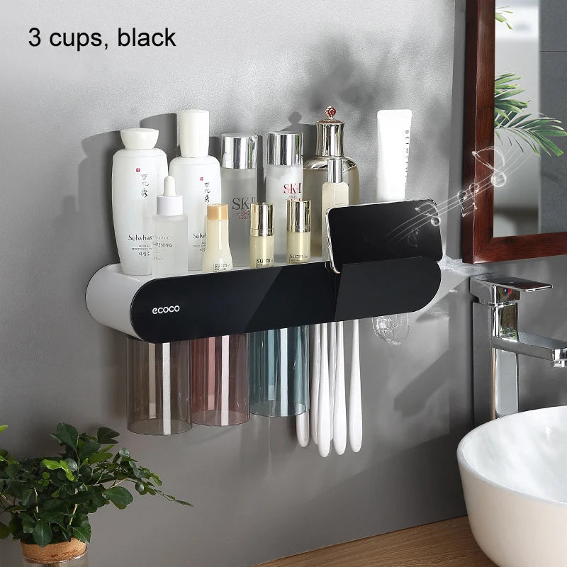Bathroom Wall Toothbrush Organizer Set