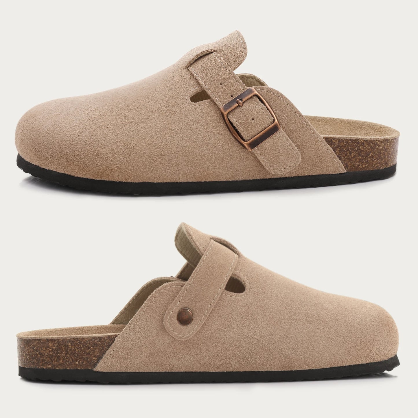 Classic Cork Clogs Suede Sandals With Arch Support