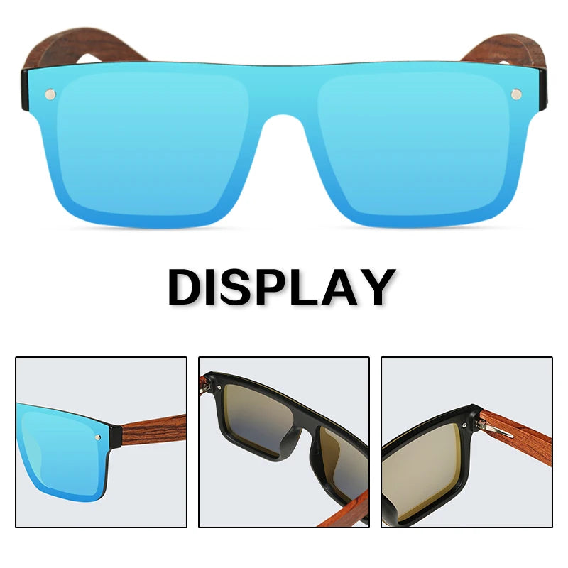 Oi Wood Sunglasses For Men Women Polarized Sunglasses For Men Square Anti Glare Driver Mirror Sun Glasses Women UV400