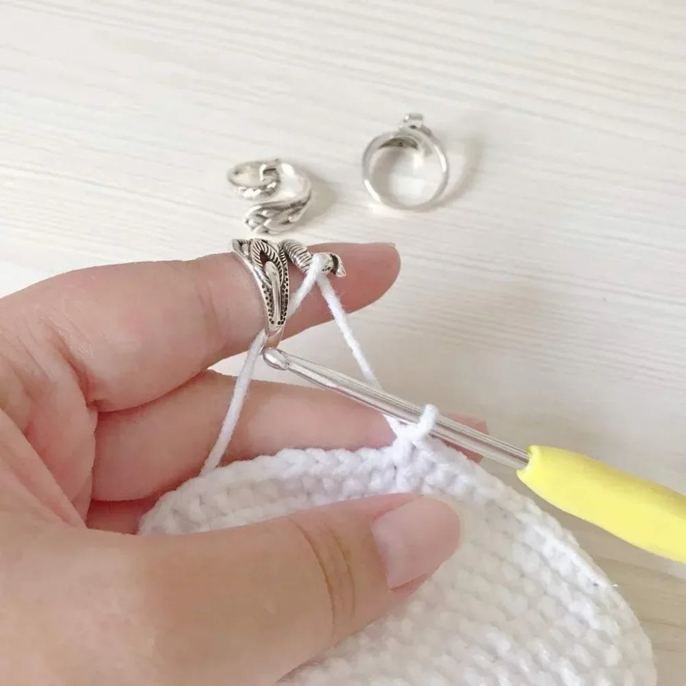 Adjustable Crochet Tension Cute Cat Ring