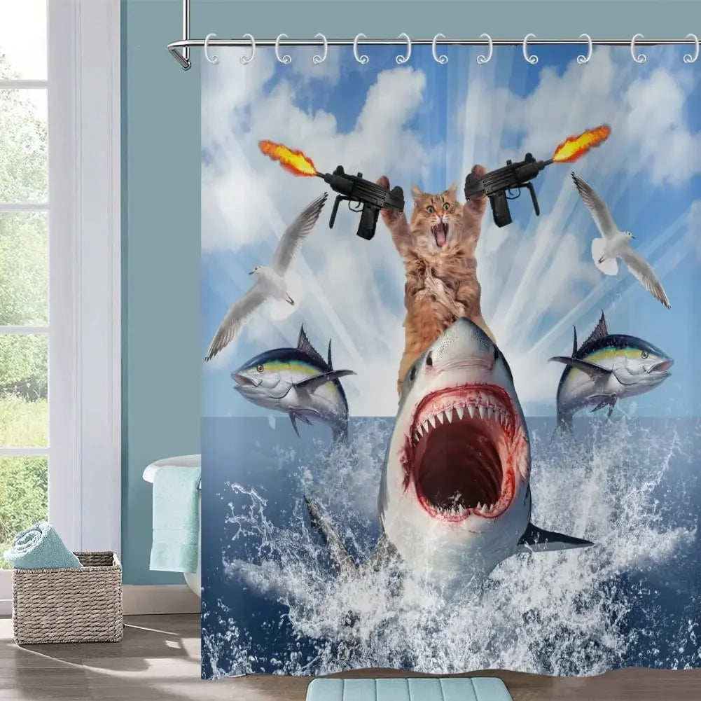 Funny Cat Shower Curtain