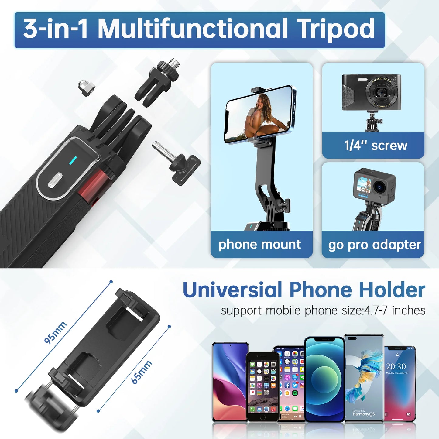 Selfie Stick Tripod for iPhone with Remote Control