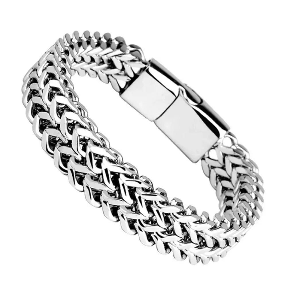 Stainless Steel Braided Alloy Magnetic Buckle Bracelet