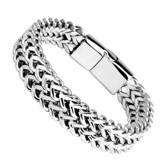 Stainless Steel Braided Alloy Magnetic Buckle Bracelet