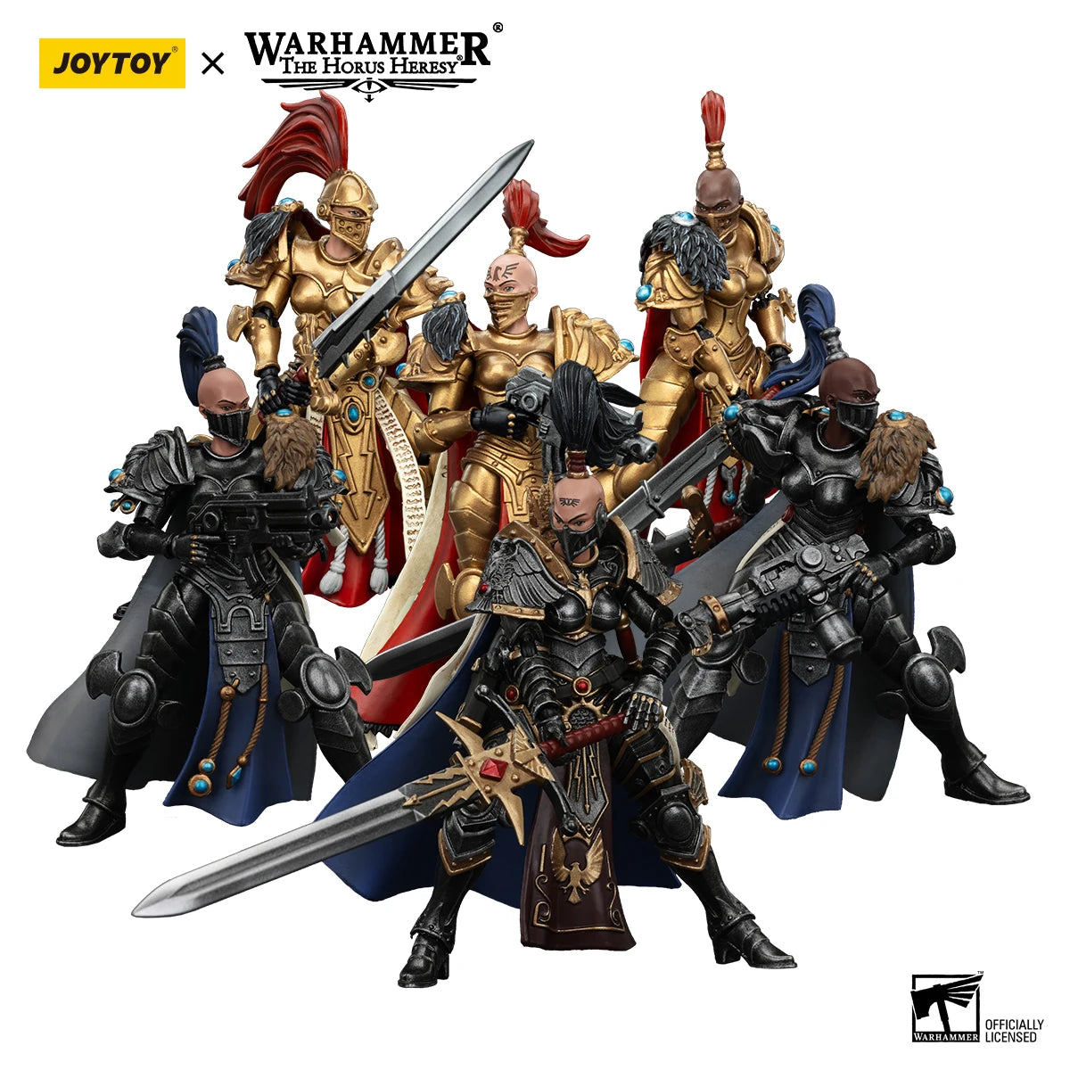 JOYTOY Warhammer 40k 1/18 Action Figures Sisters of Silence Knight-Commander Jenetia Krole White Falcons Vigilator Cadre