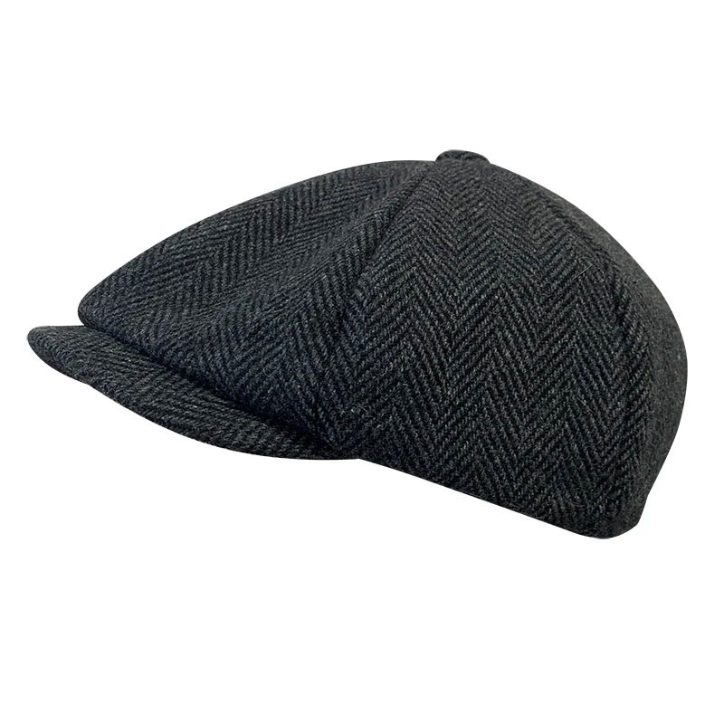 Classic Herringbon Beret British Newsboy Cap