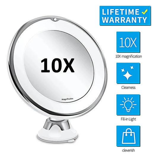 Flexible 10x Magnifying Vanity Mirror with Lights
