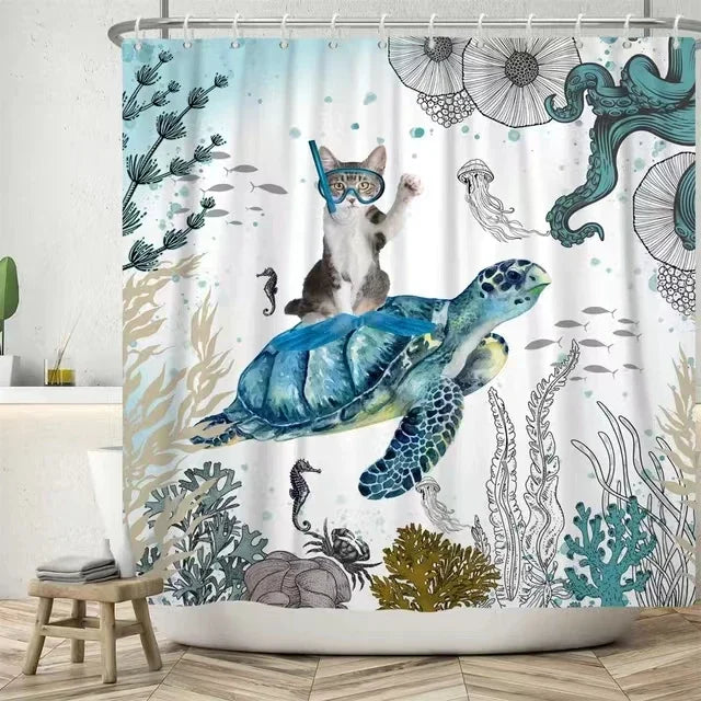 Funny Cat Shower Curtain