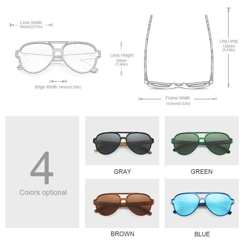 Oi Wood Sunglasses For Women Men Wooden Sun Glasses Polarized UV400 High Quality Eyewear Accessory Original Box