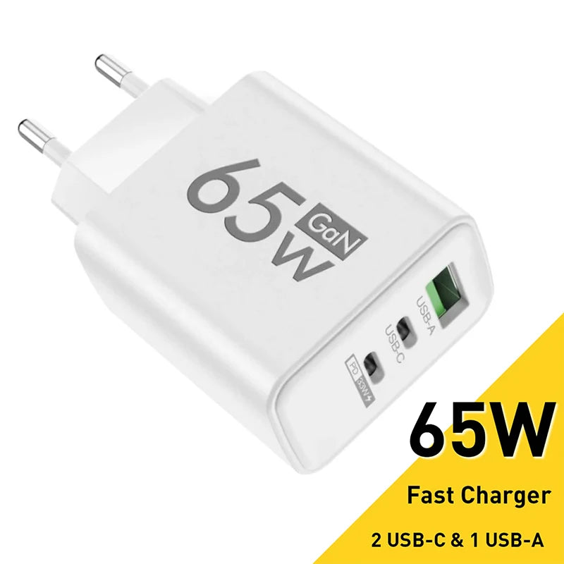 Fast Charging 65W USB Type C Charger EU KR PD 3.0