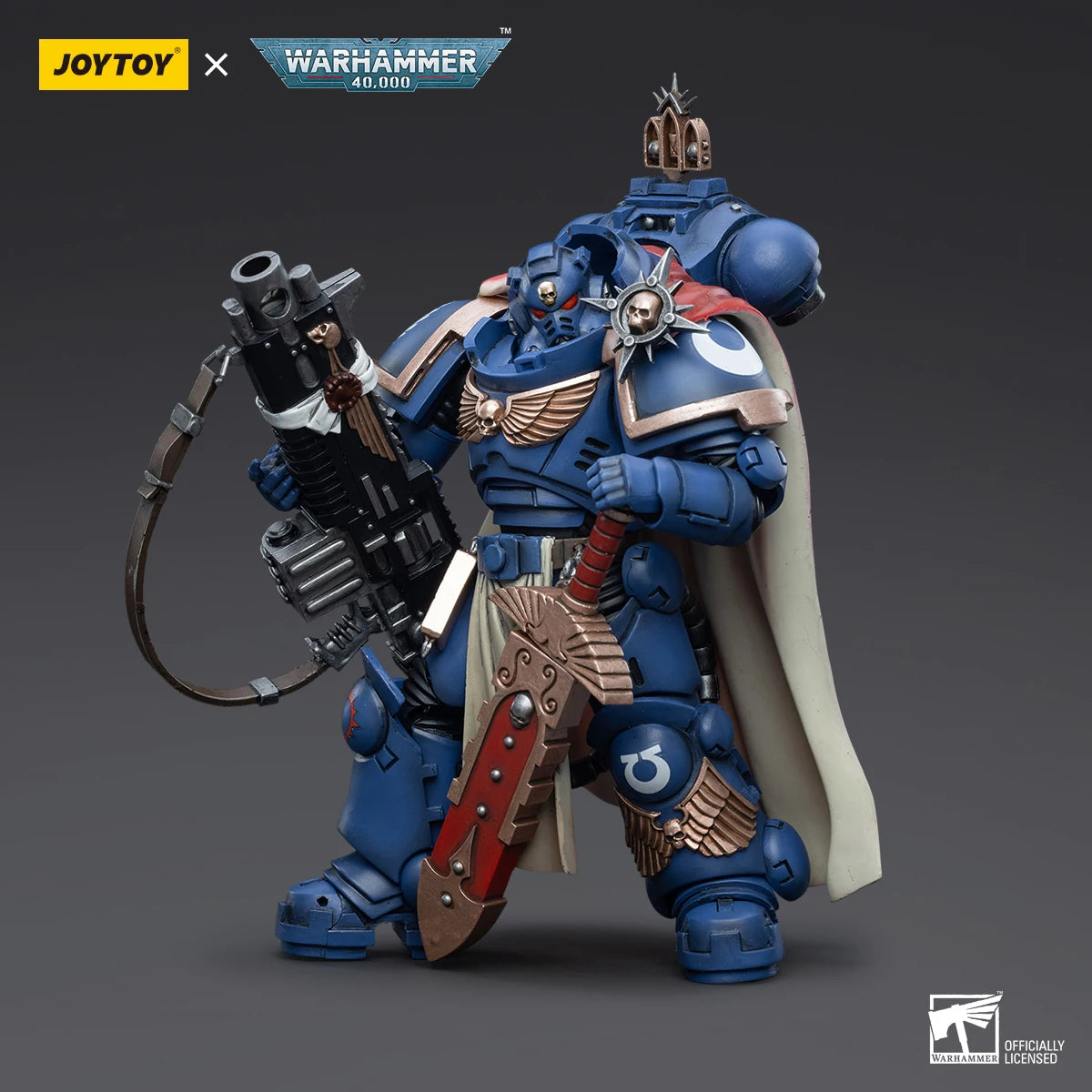 JOYTOY Warhammer 40k 1/18 Action Figures Ultramarines Captain with Master-crafted Heavy Bolt rifle