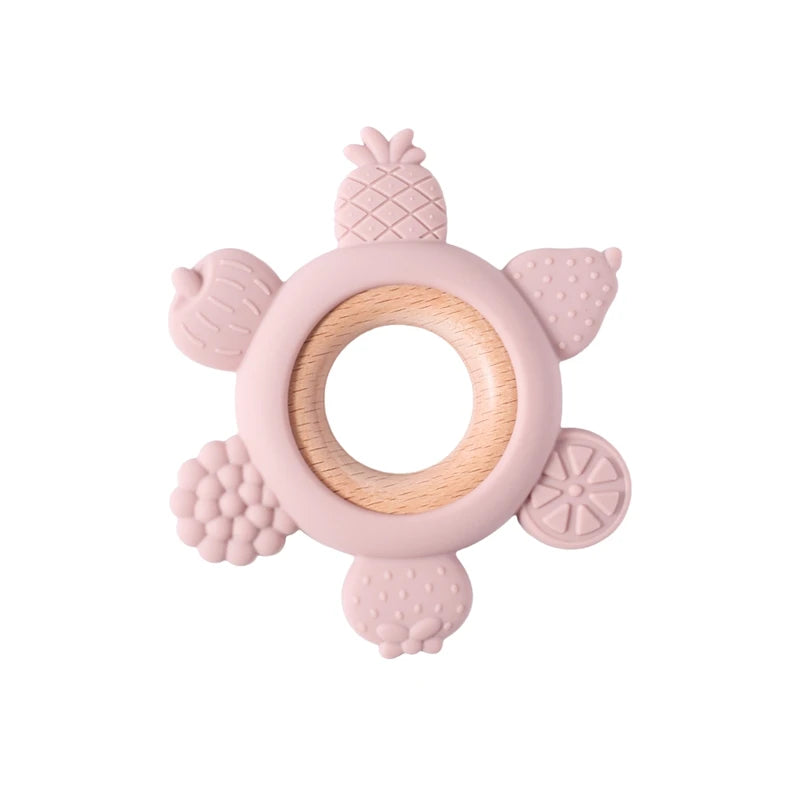 Silicone Teething Sensory Ring , Food Grade Toy