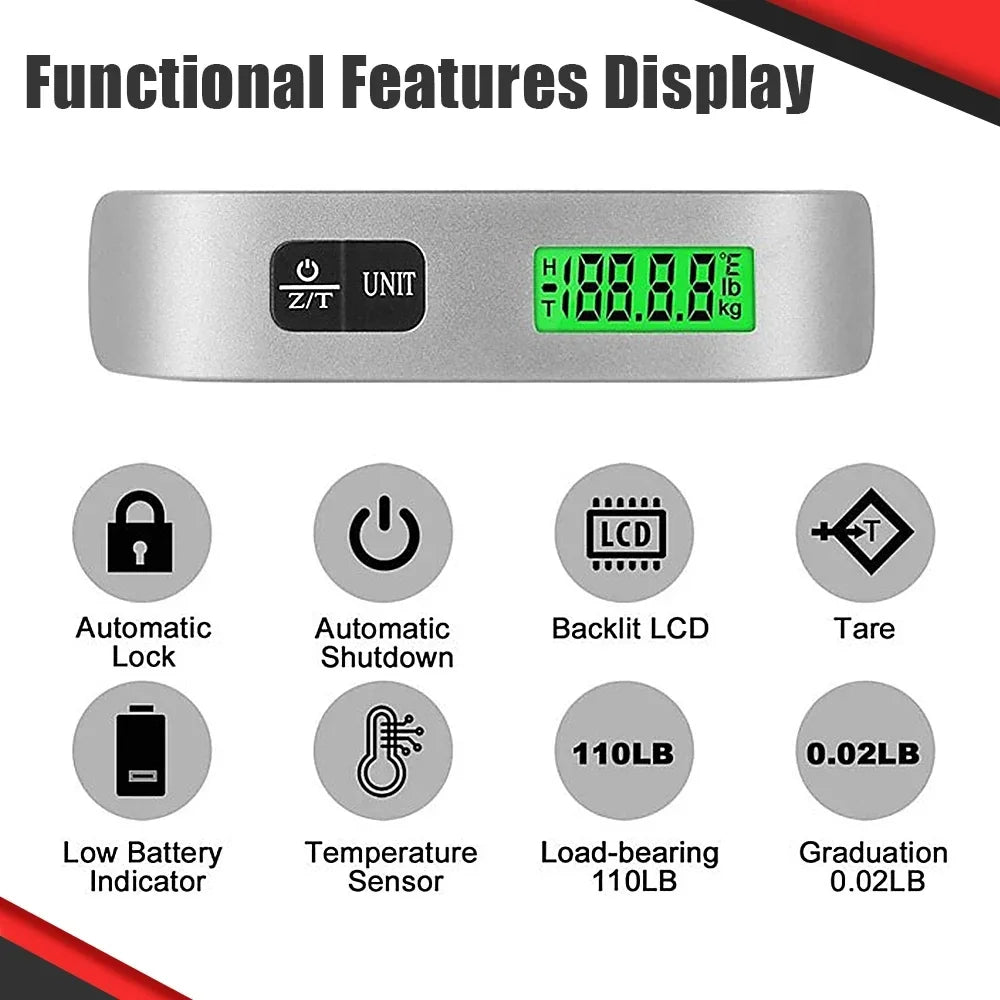 ポータブルスケール デジタル LCD ディスプレイ 110lb/50kg