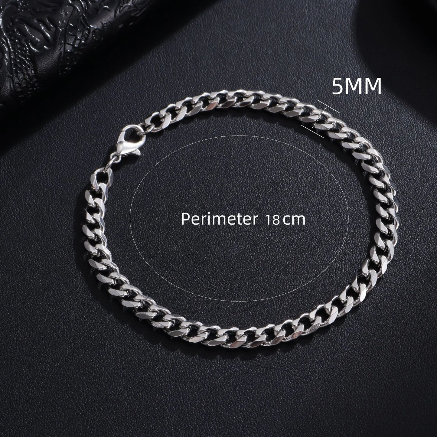Chain Men Bracelet Classic Stainless Steel 3/5/7/9mm
