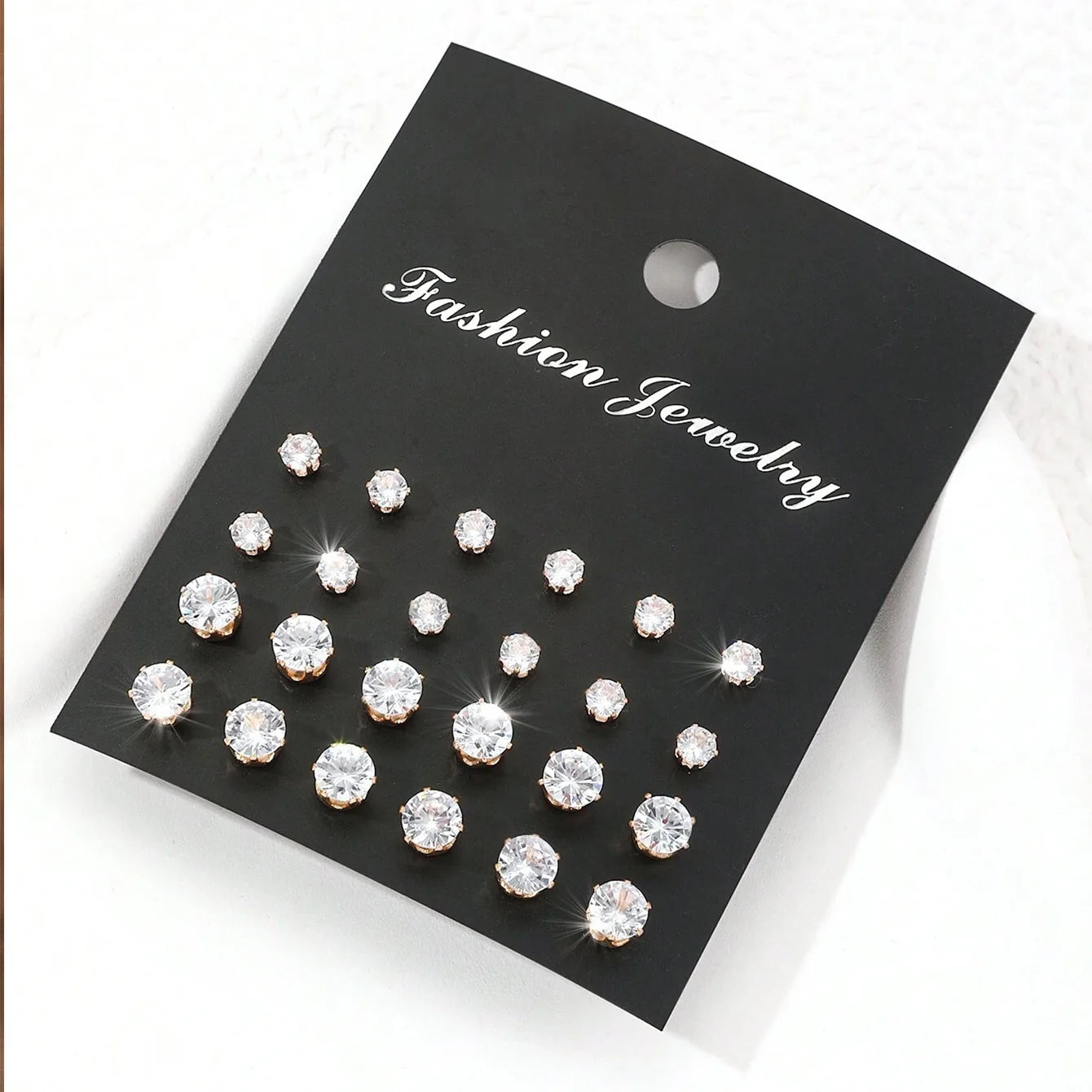 12 Pairs Of Luxurious Zirconia Earrings