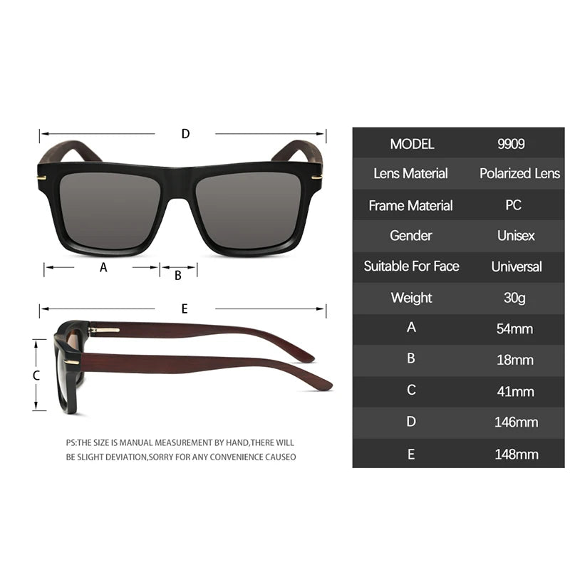 Wood Sun Glasses Man Natural Wooden Sunglasses Women Eyeglasses Polarizing Glasses UV Protection Eyewear Oi9909