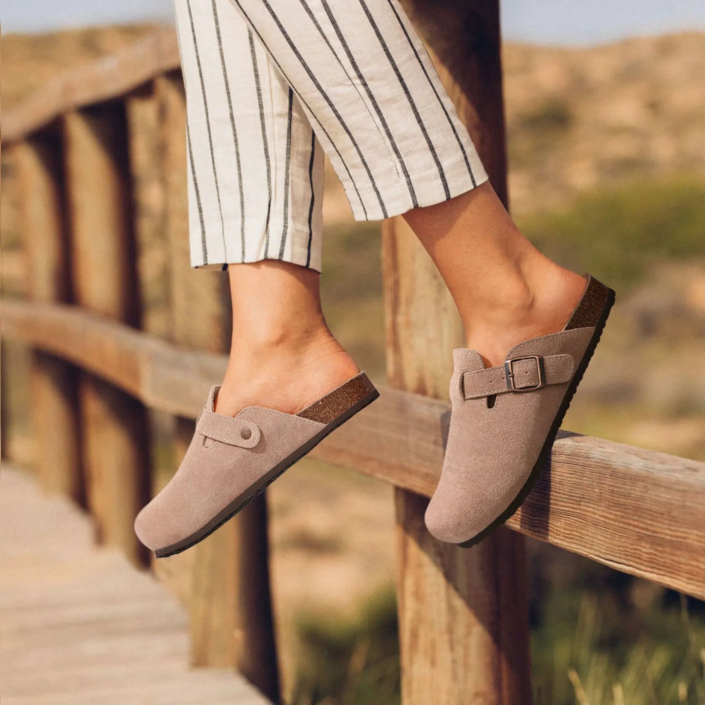 Classic Cork Clogs Suede Sandals With Arch Support