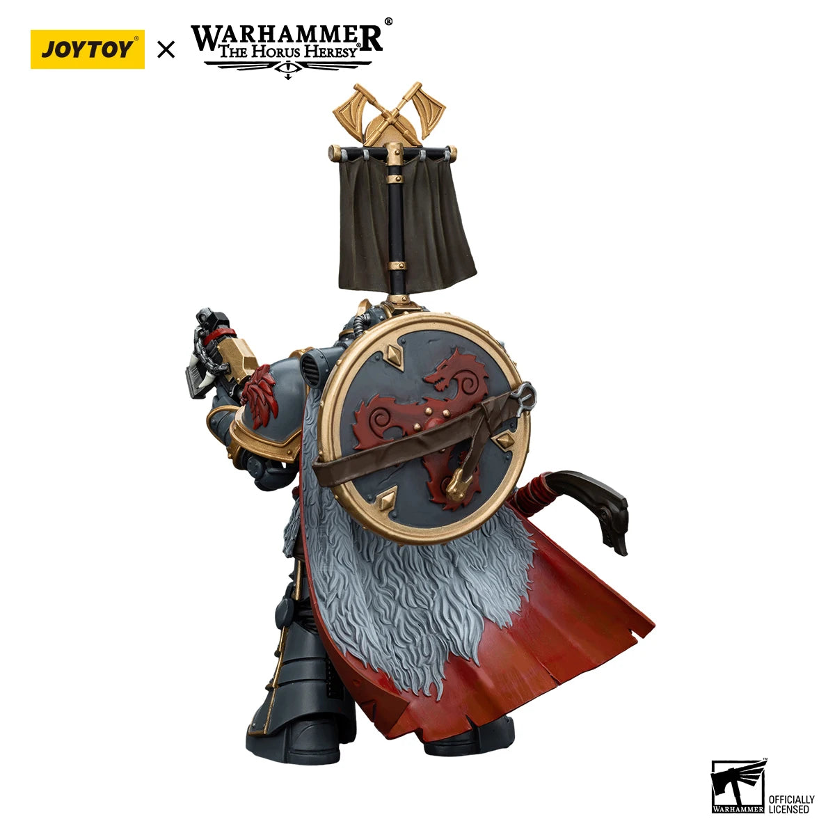 JOYTOY Warhammer 40k 1/18 Action Figures 12.4cm Space Wolves Legion Praetor with Power Axe and Combat Shield