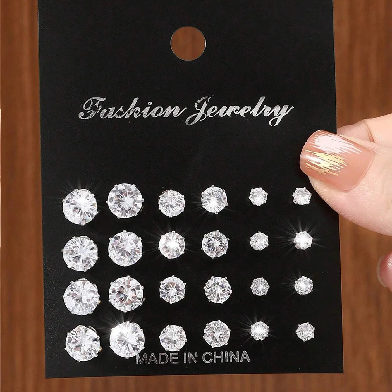 12 Pairs Of Luxurious Zirconia Earrings