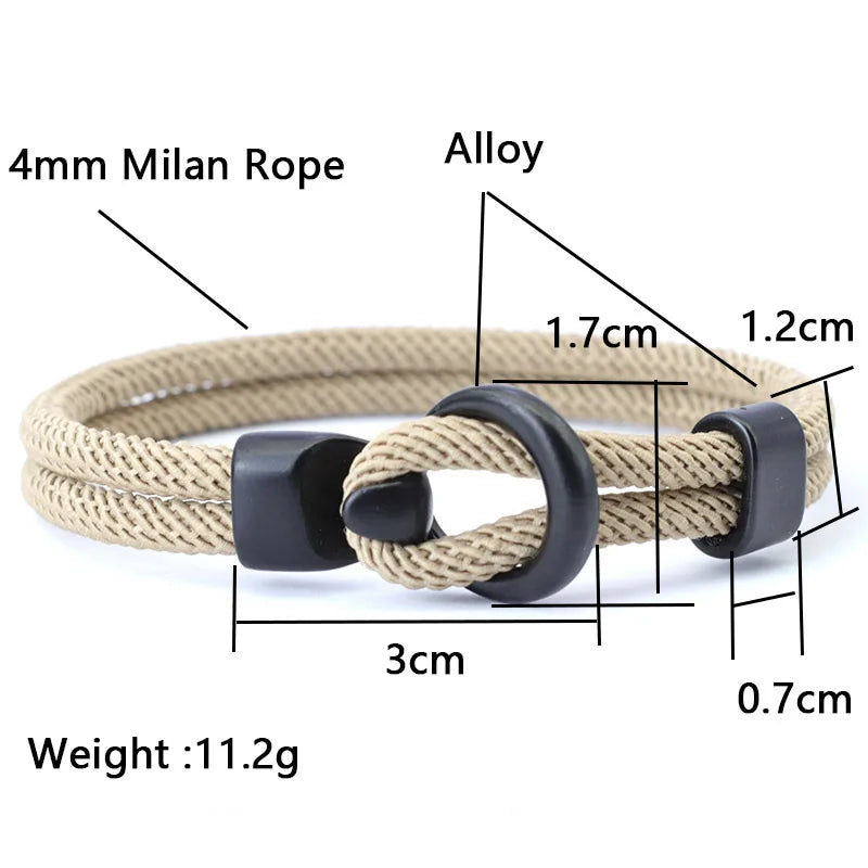 Rope Bracelet Men Double Layer