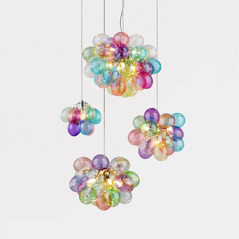 Post-modern Colorful Glass Ball Chandeliers